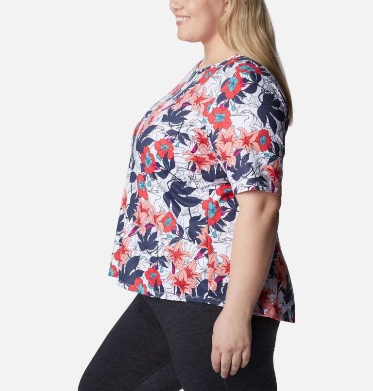 Tricouri Columbia Chill River Dama Flori | Plus Size LQ9MA8S07